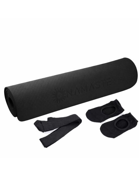 Zwarte yoga- en fitnessbenodigdheden, set van 3