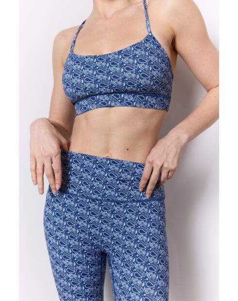Blauwe legging met bandana