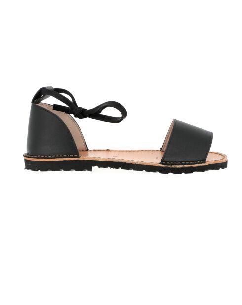Schwarze Ledersandalen Deia Avarca