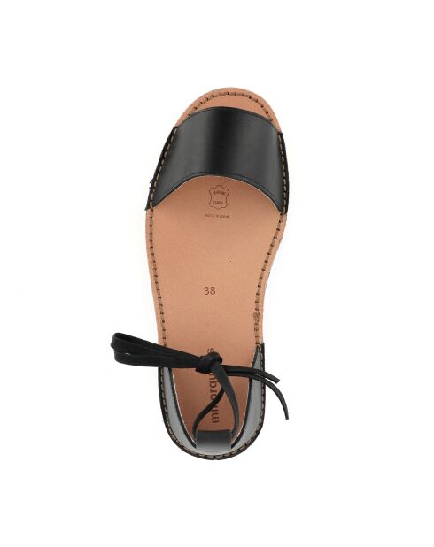 Schwarze Ledersandalen Deia Avarca