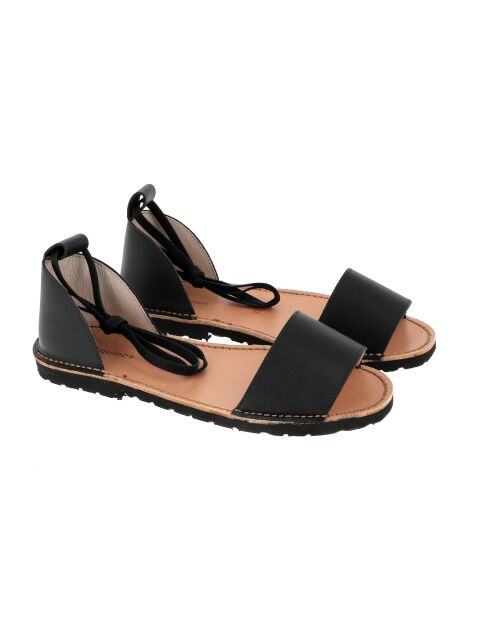 Schwarze Ledersandalen Deia Avarca