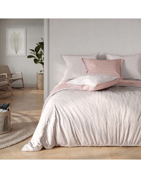 Parure housse de couette Isalie rose poudré