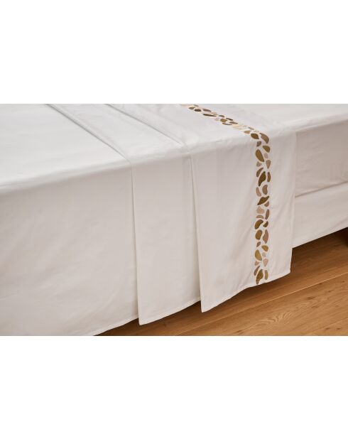 Drap plat en coton percale Joyce 1 blanc - 270X300cm