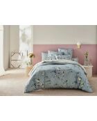 Parure housse de couette Satin de Coton Harlow bleue