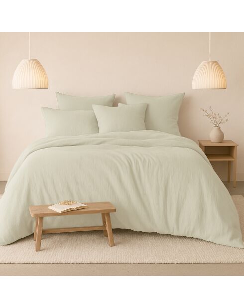 Parure housse de couette Gaze de Coton ivoire