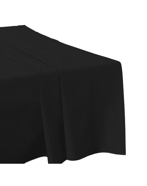 Drap plat en coton percale noir