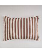 Rechthoekig sierkussen met gewassen katoenen percalvulling Tiara terracotta - 50x30cm