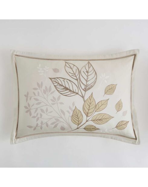 Hazel beige rechthoekig sierkussen met satijnkatoenen vulling - 50x30cm