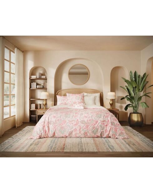 Parure housse de couette Satin de Coton Neela roses