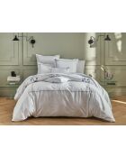 Parure housse de couette en satin de coton Clover acier