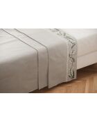 Drap plat en percale de coton Lilya gris - 270X300cm