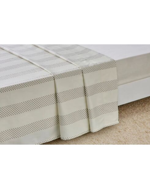 Drap plat en coton de satin Rabia beige - 270X300cm