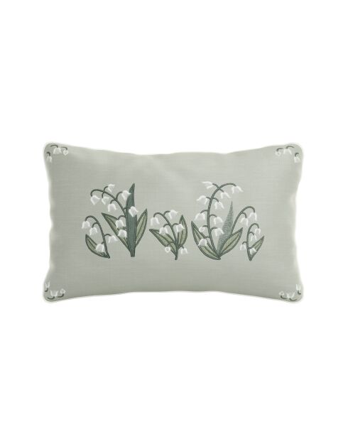 Decoratief rechthoekig kussen in perkal katoen met grijze Lilya-vulling - 50x30cm