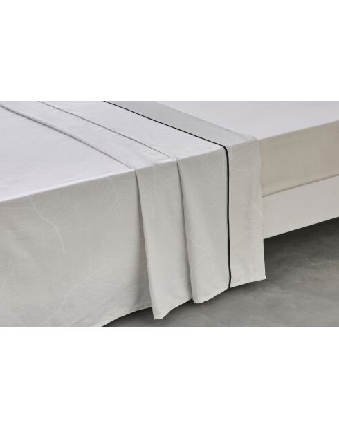 Drap plat en coton de satin Lori blanc - 270X300cm