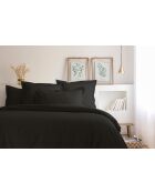 Housse de couette en coton percale noire
