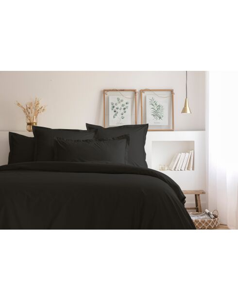 Housse de couette en coton percale noire