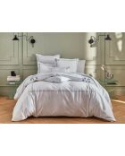 Parure housse de couette en satin de coton Clover acier