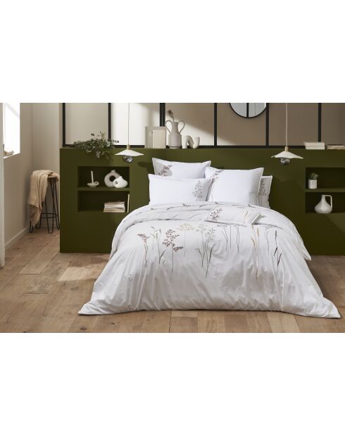 Chloe Bettbezug-Set aus Baumwollperkal, weiß