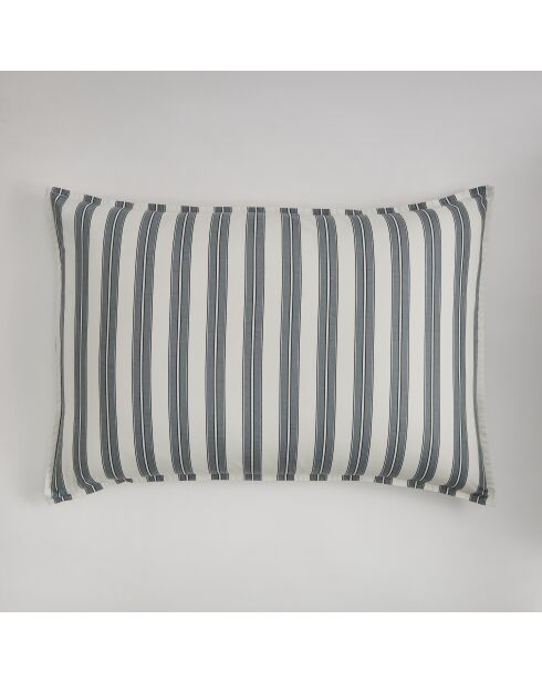 Rechthoekig sierkussen met perkalvulling van gewassen katoen Sailor grey - 50x30cm