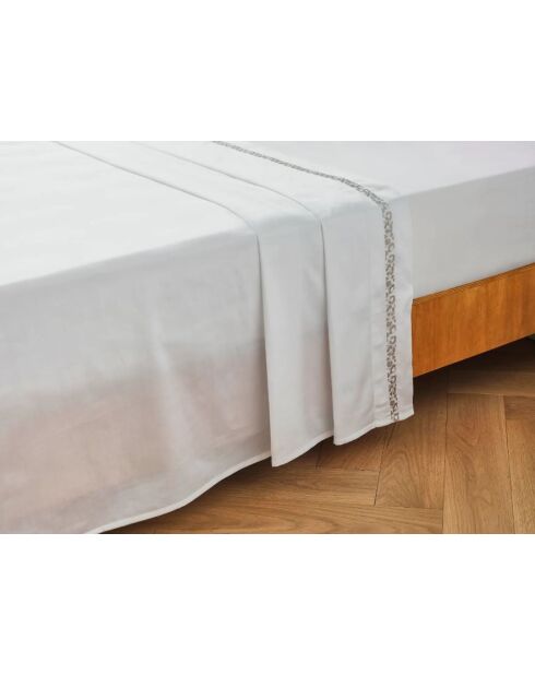 Drap plat en satin de coton Dallas nuage - 270X300cm