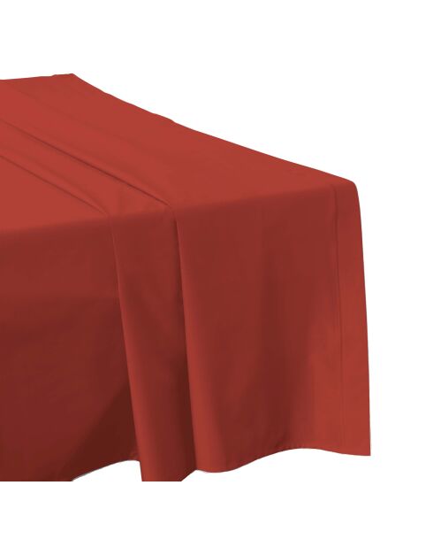 Drap plat en coton percale argile - 180X290cm