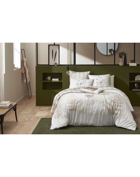 Parure housse de couette Satin de Coton Rabia beiges