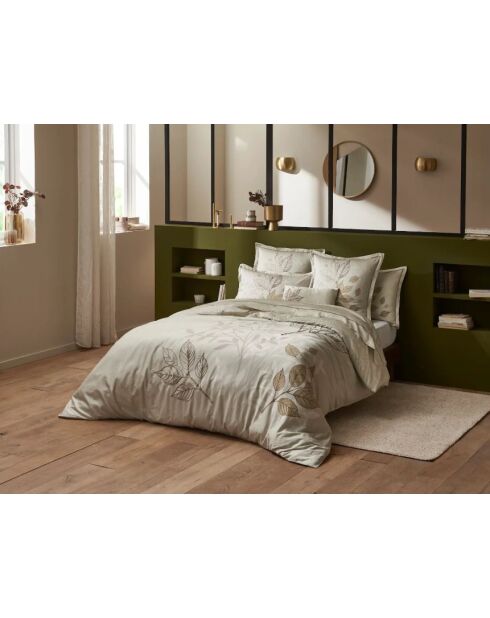 Parure housse de couette Satin de Coton Hazel beiges