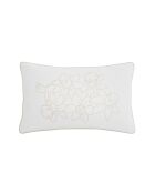 Decoratief rechthoekig kussen in perkal katoen met witte Narkis-vulling - 50x30cm