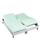 Lenzuolo foderato con cuffia sollevabile per testa e piedi 30cm in cotone percalle verde acqua - 80X80X200cm
