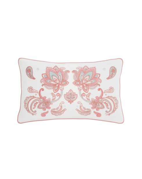 Rechthoekig sierkussen met vulling van satijnkatoen Neela pink - 50x30cm