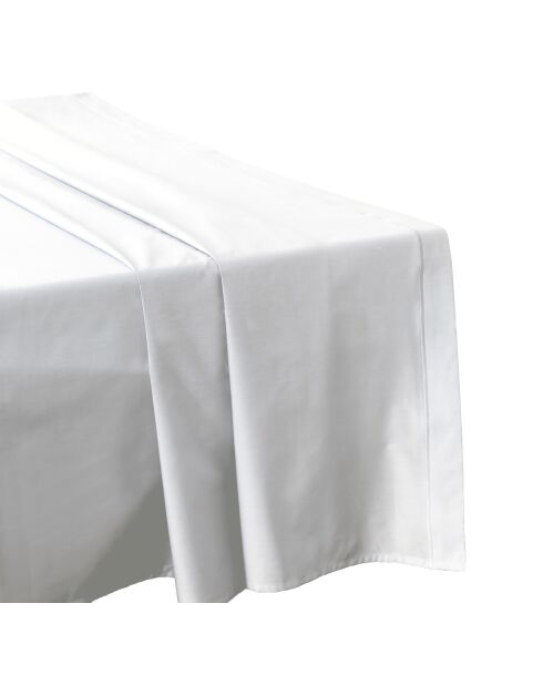 Sábana plana de algodón percal blanco Per