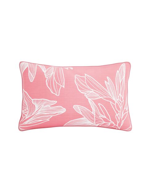 Kiara roze rechthoekig sierkussen met satijnkatoenen vulling - 50x30cm