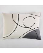 Federa rettangolare Solène grigio/crema - 50X70cm