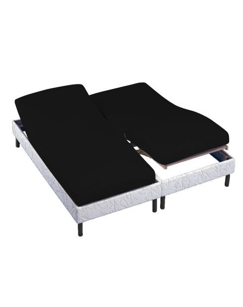 Kussenhoeslaken met hefvoet en zwarte pet van perkal katoen van 30 cm - 80x80x200cm