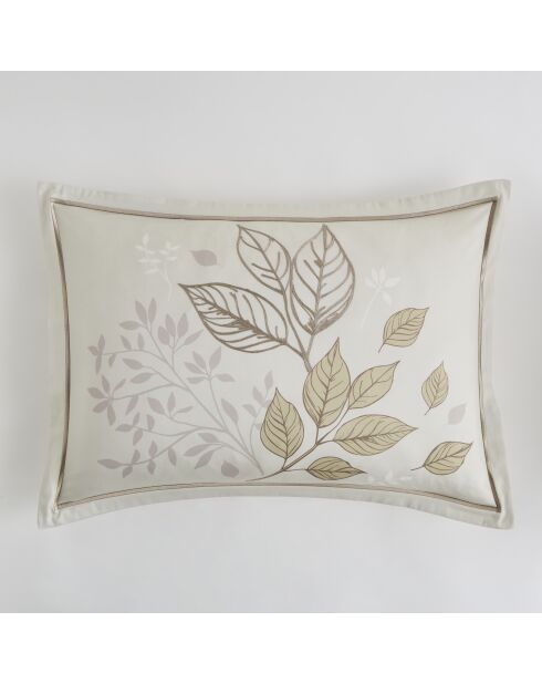 Taie d'oreiller rectangulaire en coton de satin Hazel beige - 50X70cm