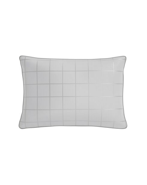 Taie d'oreiller 100% Coton - Satin rectangulaire Caroline perle gris - 50X70cm