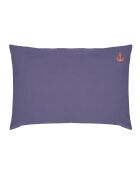 Federa in cotone percalle ricamato Marine/Anchor - 50x70cm