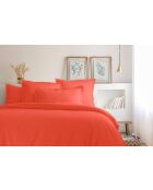 Housse de couette en coton percale corail