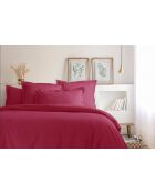 Housse de couette en coton percale bordeaux