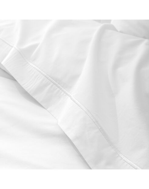 Drap plat pur coton percale peigné neige