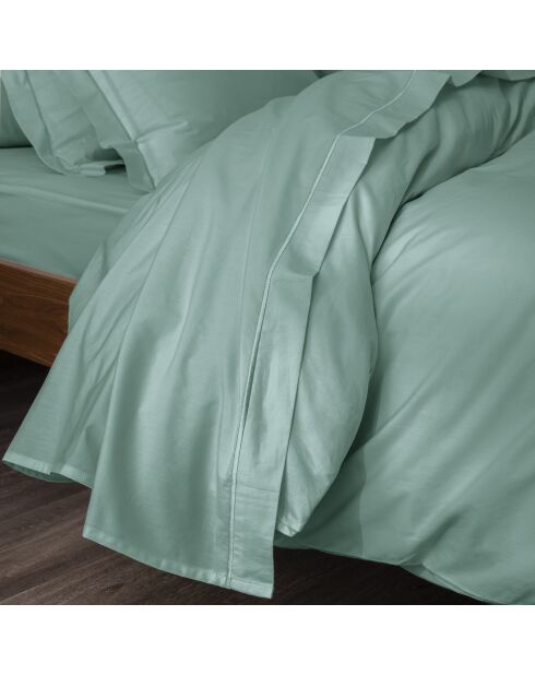 Lenzuolo piatto Celadon in puro cotone percalle pettinato - 180x290cm