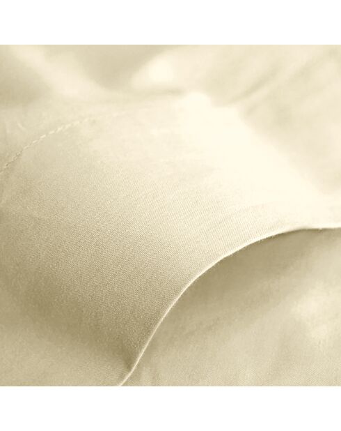 Drap plat en coton uni vanille - 180x290cm
