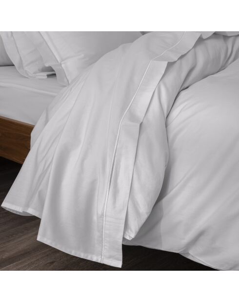 Drap plat pur coton percale peigné perle