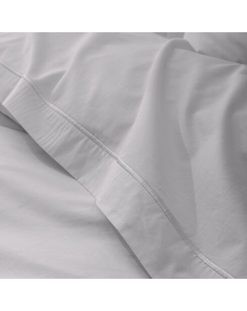 Drap plat pur coton percale peigné perle