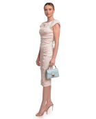 SS26 RM 3164 celeste leren handtas - 12x20x6 cm