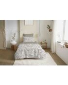 Pack complet housse de couette en coton imprimé Fira naturel - 90x190cm