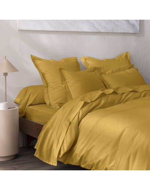 Housse de couette pur coton percale peigné mangue - 240x220cm