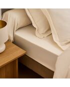 Taie de traversin en satin de coton Prestige crème - 45x185cm