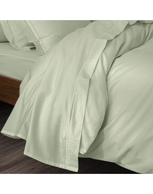 Lenzuolo piatto in puro cotone percalle pettinato verde acqua - 180x290cm