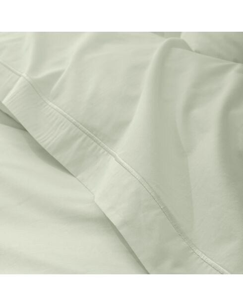 Lenzuolo piatto in puro cotone percalle pettinato verde acqua - 180x290cm